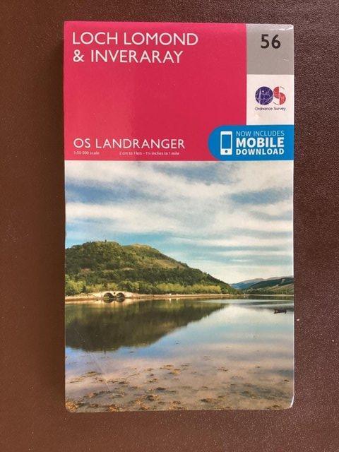 Preview of the first image of OS Landranger Map no. 56 Loch Lomond & Inveraray..