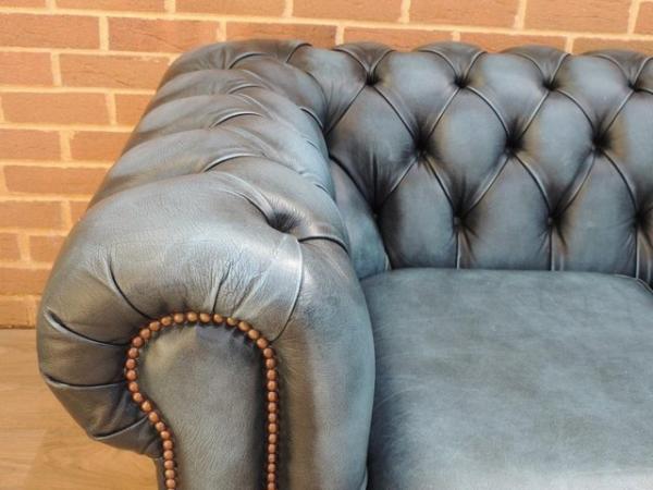 Image 6 of Chesterfield Blue Sofa (UK Delivery