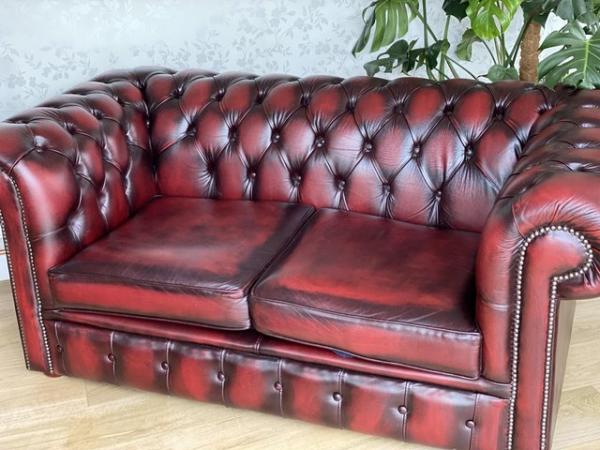 Image 1 of Chesterfield 3 piece suite with footstool
