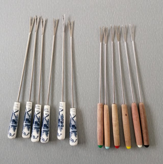 Preview of the first image of 2 Sets of Stainless Steel Fondue Forks/Skewers..