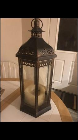 Image 2 of Large lantern used with candles or string lights,