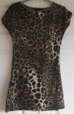 Image 1 of Animal print capped sleeve short Dress by AX Paris, size 12.