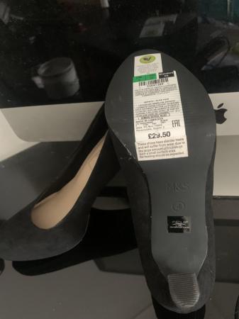 Image 2 of BRAND new M&S black suede court shoe
