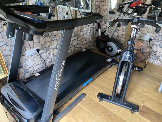 Preview of the first image of JTX fitness spin bike and running machine.