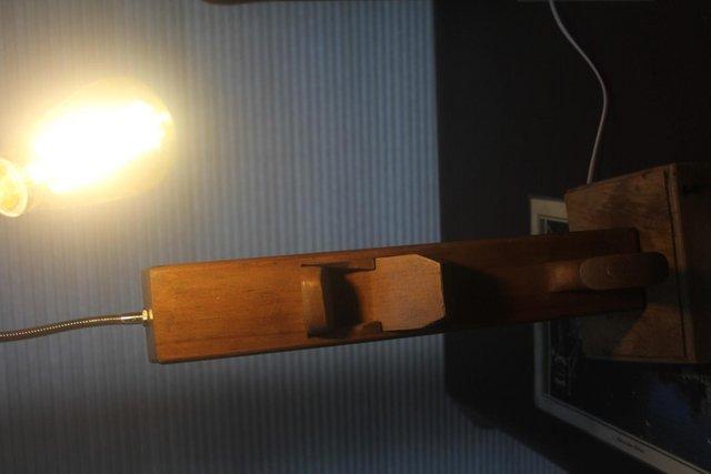 Image 2 of Vintage Upcycled wood plane to a light