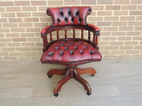 Image 3 of Chesterfield Ox Blood Captains Chair (UK Delivery)