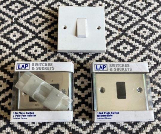 Image 1 of BNIB LAP ELECTRICIAN'S 10A PLATE SWITCHES FAN ISOLATOR LIGHT