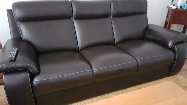 Image 1 of REDUCED -- 2 Seater + 3 Seater Leather sofas