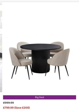 Image 1 of Dining Table & 4 Chairs