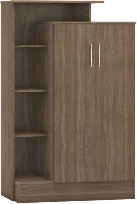 Preview of the first image of NEVADA PETITE OPEN SHELF WARDROBE IN RUSTIC OAK.