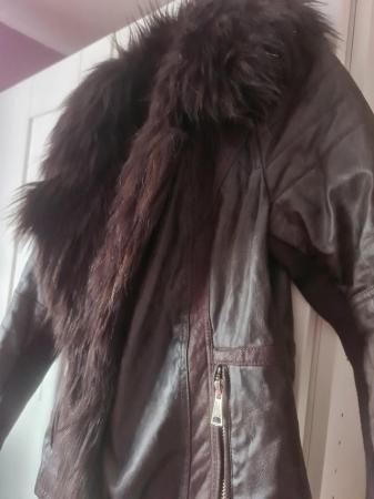 Image 3 of River Island faux fur/ leather jacket as new see below
