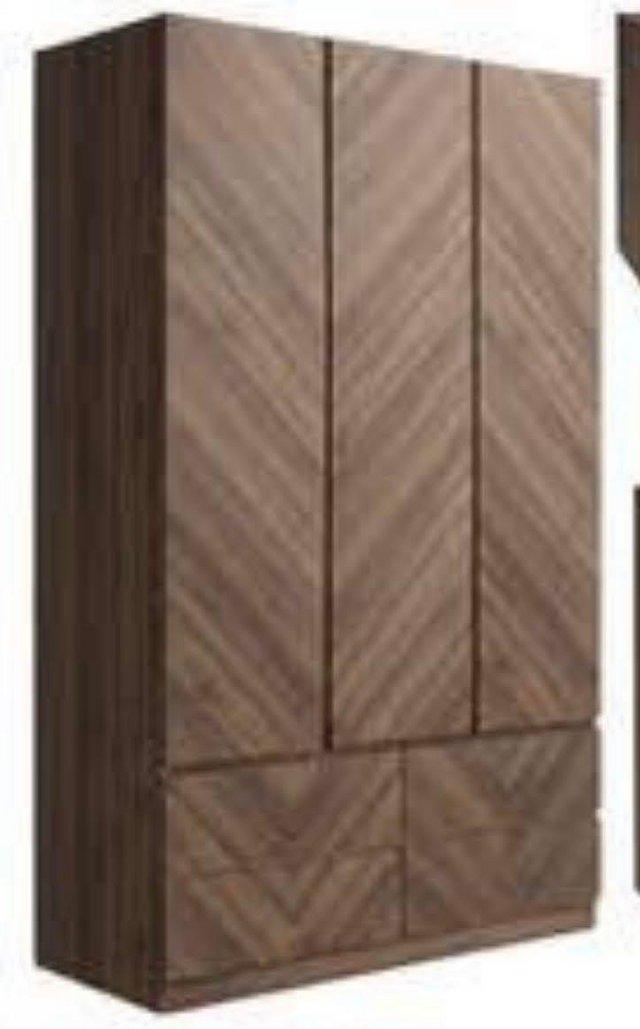 Preview of the first image of CATANIA 3 DOOR 4 DRAWER WARDROBE IN WALNUT.