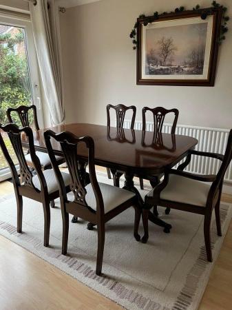 Image 3 of Elegant upholstery period mahogany DiningRoom Suite