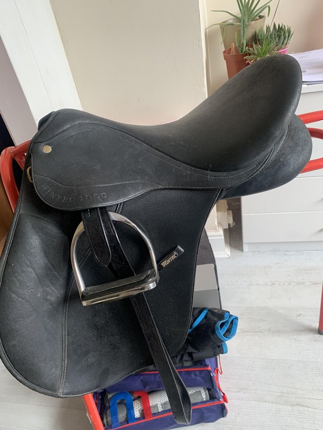 Preview of the first image of Wintec black 171/2 inch saddle.