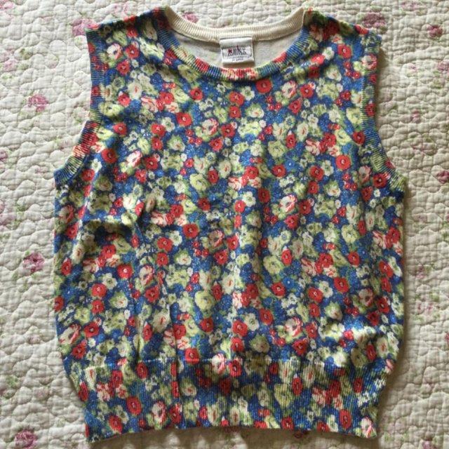 Preview of the first image of NEXT 100% Stretch Cotton Floral Sleeveless Jumper, sz10-16.