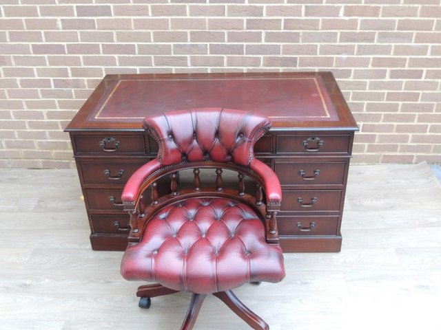 Preview of the first image of Chesterfield Desk + Chair Set (UK Delivery).