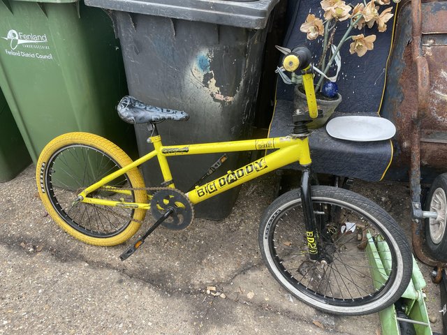 Preview of the first image of Two yellow / green bmx bikes.