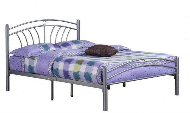 Preview of the first image of Single Tuscany silver metal bed frame.