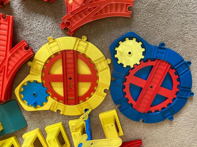 Preview of the first image of Vintage Playcraft Children’s Plastic Train Set – 150 Pieces.