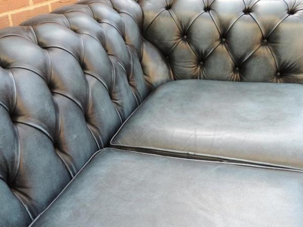 Image 7 of Chesterfield Blue Sofa (UK Delivery
