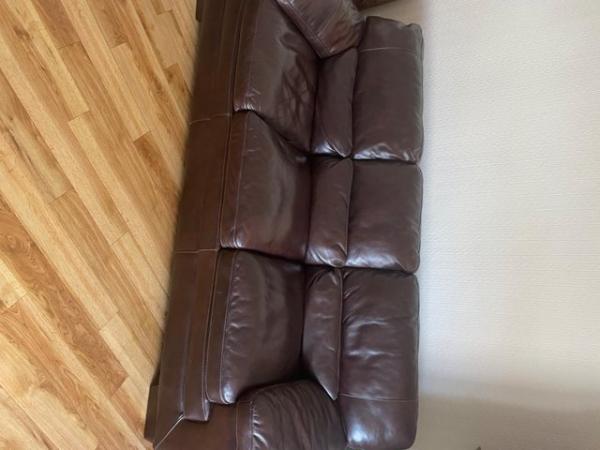 Image 1 of 3 seater soft leather settee