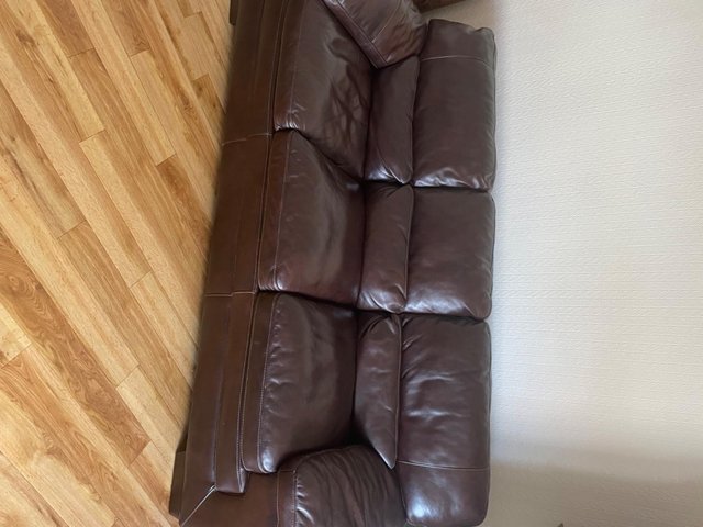 Preview of the first image of 3 seater soft leather settee.