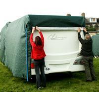 Preview of the first image of Protec Caravan Cover with easy access and tailored door.