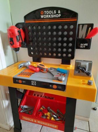 Image 1 of Toy Workbench with tools in very good condition