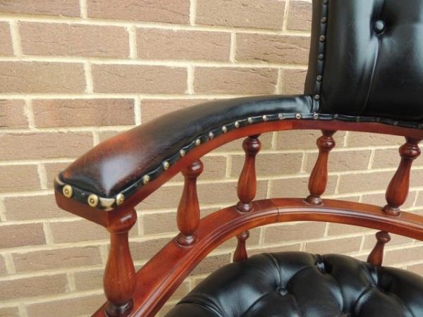 Image 10 of Vintage Chesterfield Captains Chair on Brass Castors (Delive