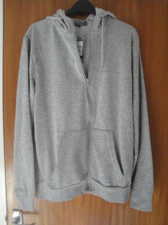 Image 1 of Light Grey with Black Fleck Hoodie (Hoody).  New with tags.