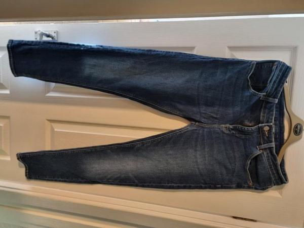 Image 3 of mens dark blue faded jeans W30 L32