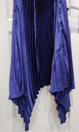 Image 12 of New Look Purple Occasion Satin Pleated Dress UK 12