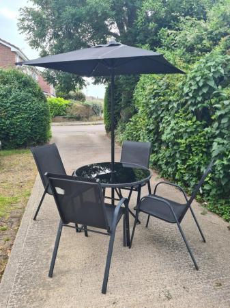 Image 1 of Garden Table, Chairs & Parasol