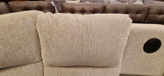 Image 7 of La-z-boy Nevada grey fabric standard corner sofa with Audio