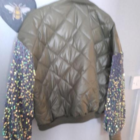 Image 1 of Sequin arm puffer jacket Large