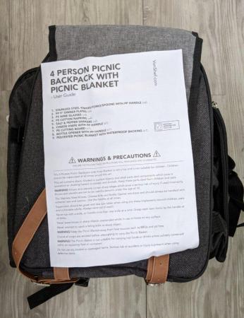 Image 1 of 4 Person Picnic Backpack With Blanket