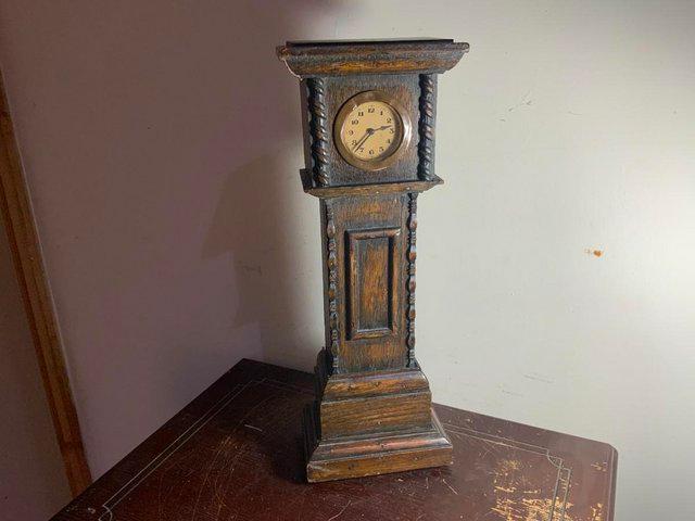 Preview of the first image of Grandfather Clock oak cased miniature.