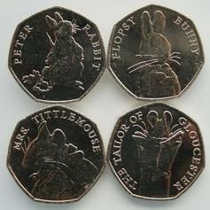Preview of the first image of set 2018 Beatrix potter 50p coins.