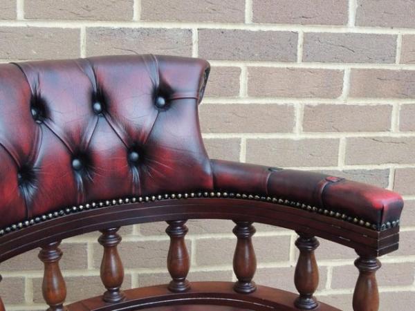 Image 11 of Vintage Ox Blood Captains Chesterfield Chair (UK Delivery)