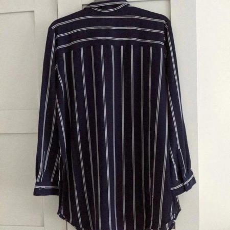 Image 2 of H&M Long Stripe Shirt EU42/UK 14 Tunic Top Long Sleeve B