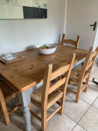 Image 2 of Lovely Chunky Pine Table & 4 Chairs