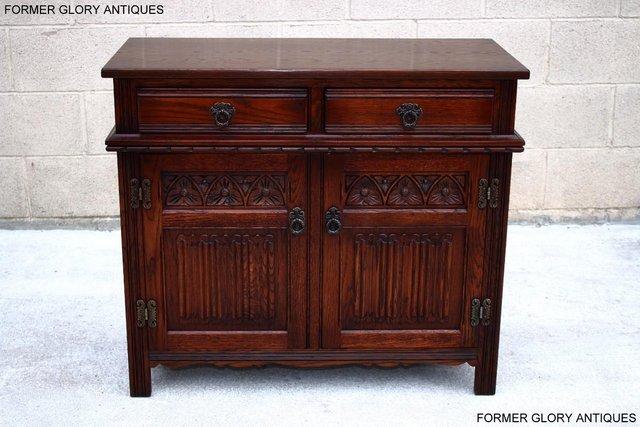Preview of the first image of OLD CHARM TUDOR OAK SIDEBOARD DRESSER BASE TV STAND CABINET.