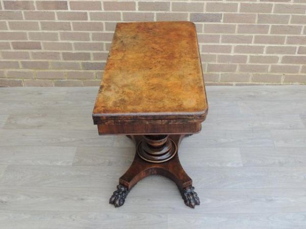 Image 6 of Antique Walnut Card Table Console (UK Delivery)