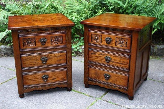 Preview of the first image of OLD CHARM LIGHT OAK BEDSIDE LAMP TABLES CHESTS OF DRAWERS.