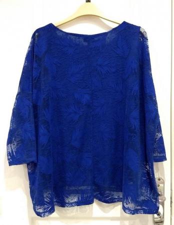 Image 8 of Phase Eight Blue Double Layered Top Size 12