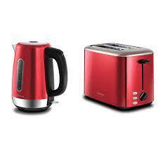 Preview of the first image of MORPHY RICHARD EQUIP RED KETTLE & 2 SLICE TOASTER-NEW.