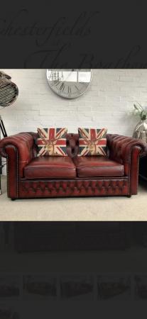 Image 1 of 2 seater SAXON Chesterfield sofa. 3 seater available.