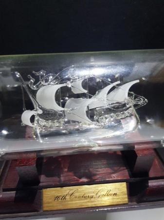 Image 2 of Best Of British 16th Century Galleon Glass Model In Glass Bo