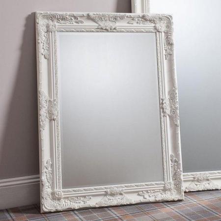 Image 1 of White ornate mirror (D.I.Y project) ideal for outdoor bar!