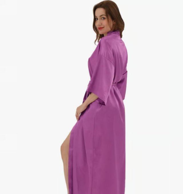Preview of the first image of Diarylook Long Dressing Gowns for Women Satin Dressing Gown.